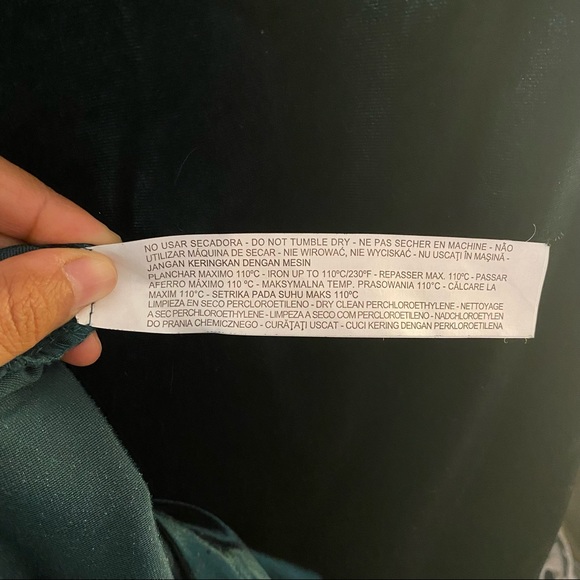 Zara Emerald Green Velvet Mock Neck Dress - Picture 6 of 6